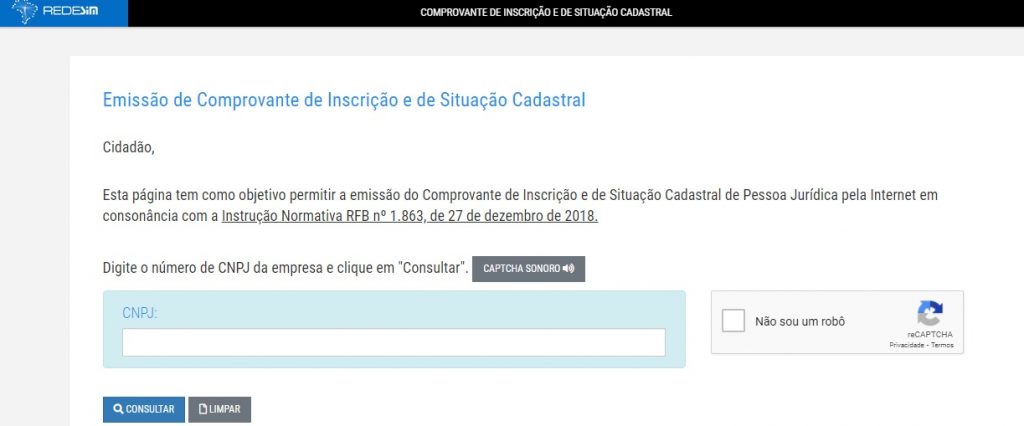 Confira o status do andamento do CNPJ no site da Redesim